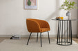 039-Set of 1 Boucle Fabric Dining Chair With Black Metal Legs,Ginger - DTYStore
