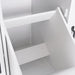 Kitchen Island with Trash Can Storage Cabinet, Kitchen Cart with Drop Leaf, Spice Rack, Towel Rack and Drawer, Rolling Kitchen Island on Wheels with Adjustable Shelf, White - DTYStore