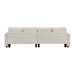 Modern Linen Fabric Sofa with Armrest Pockets and Pillows, Minimalist Style Couch