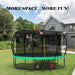 14FT Trampoline with Enclosure - Recreational Trampolines with Ladder and AntiRust Coating, ASTM Approval Outdoor Trampoline for Kids - DTYStore