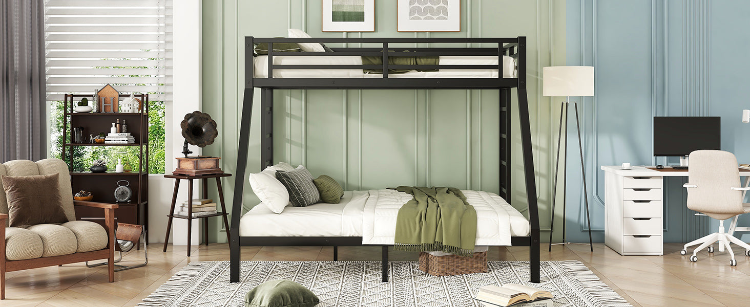 Metal Twin XL over Queen Bunk Bed for Teens and Adults,Space-Saving/Noise Reduced/No Box Spring Needed, Old SKU W1307S00045 - DTYStore