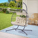 2 Person Outdoor Rattan Hanging Chair Patio Wicker Egg Chair - DTYStore