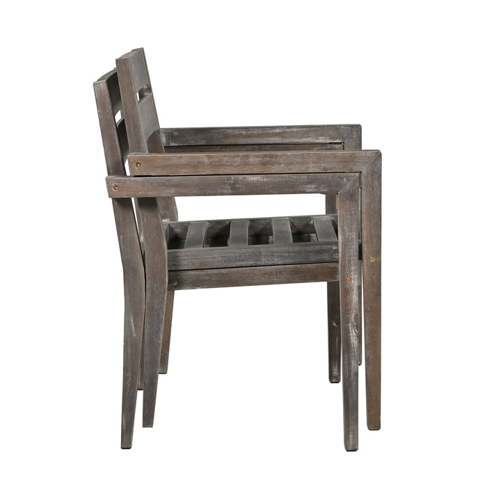 U_Style Acacia Wood Outdoor Dining Table And Chairs Suitable For Patio, Balcony Or Backyard - DTYStore