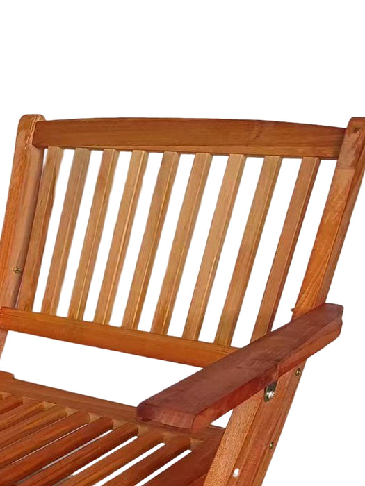 Foldable Patio Dining Set, 4 Folding Chairs, Indoor and outdoor universal, Teak - DTYStore