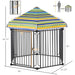 48" x 41" Heavy-Duty Metal Dog Playpen, Outdoor Pet Cage Kennel, Puppy Exercise Fence Barrier with Weather-Resistant Polyester Roof, Locking Door, & Metal Frame - DTYStore