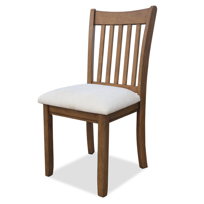 Dining Room Furniture, Dining Chair with LIGHT BROWN Finish Set of 2 Seating Chairs Cushion Seats Wooden Back Kitchen Breakfast Chairs - DTYStore