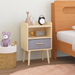 2PC Nightstand With Collapsible Fabric Drawer, 2-Tier Storage End Table, Wood Side Table with Storage Cabinet for Bedroom, Living Room - Oak - DTYStore