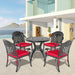 (Cushions In Random Colors)5-Piece Set Of Cast Aluminum Patio Furniture With Cushions - DTYStore