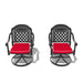 Cast Aluminum Patio Swivel Chair 2PCS With Black Frame and Cushions In Random Colors - DTYStore