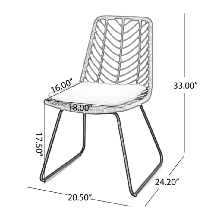 DEJA CHAIR,2PCS with 2 Cushions,Gray - DTYStore