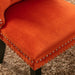 Nikki Collection Modern, High-end Tufted Solid Wood Contemporary Velvet Upholstered Dining Chair with Wood Legs Nailhead Trim 2-Pcs Set, Orange