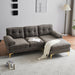 83" Modern Sectional Sofas Couches Velvet L Shaped Couches for Living Room, Bedroom, Brown