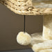 38" Cat Tree for Indoor Cats, Cat Tower with Scratching Posts, Ramp, Condo, Toy Balls, Platform, Bed, Ramp, Beige - DTYStore