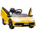 Lamborghini Aventador Licensed Kids Ride on Car with Scissor Doors, Easy Transport, 12V Electric Car for Kids with Remote Control, Suspension System, Horn, Music, Lights, Yellow