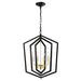 18.11" Matte Black + Gold Chandelier for Dining Room, 4-Light Kitchen Chandelier Light Fixture Modern Metal Industrial Chandeliers for Farmhouse Entryway Living Room (E12 Bulbs Not Included)