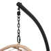 Outdoor Indoor Swing Egg Chair Natural color wicker with beige cushion - DTYStore
