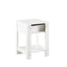 15.75" Rattan End table with drawer, Modern nightstand, side table for living room, bedroom,white - DTYStore