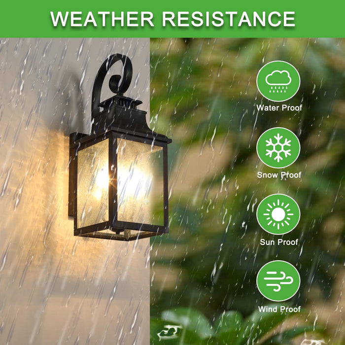 Large Outdoor Wall Lamps With Glass Supports multiple types of light bulbs 1 pack - DTYStore