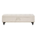 59" Bed Bench Ottoman with Storage Beige Fabric