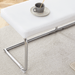 White Shoe Changing Stool, Silver Metal Legs, Sofa Stool Dining Chair, suitable for bedroom ,fitting room, storage room, dining room, living room.