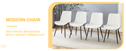 Extended Seat Cushion PU Dining Chair Set - Four Pieces.Smooth line design.Can integrate well into various modern home decoration styles.White and Dark Gray Splicing Colors. - DTYStore