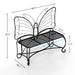 Butterfly Cast Metal Garden Bench, Outdoor Bench Patio Seat, Park Bench Outdoor Seating for Garden, Yard, Park, Entryway - DTYStore