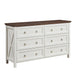 Farmhouse 6 Drawers Dresser for Bedroom, Wood Rustic Wide Chest of Drawers, Storage Dressers Organizer for Bedroom, Living Room, Hallway - DTYStore