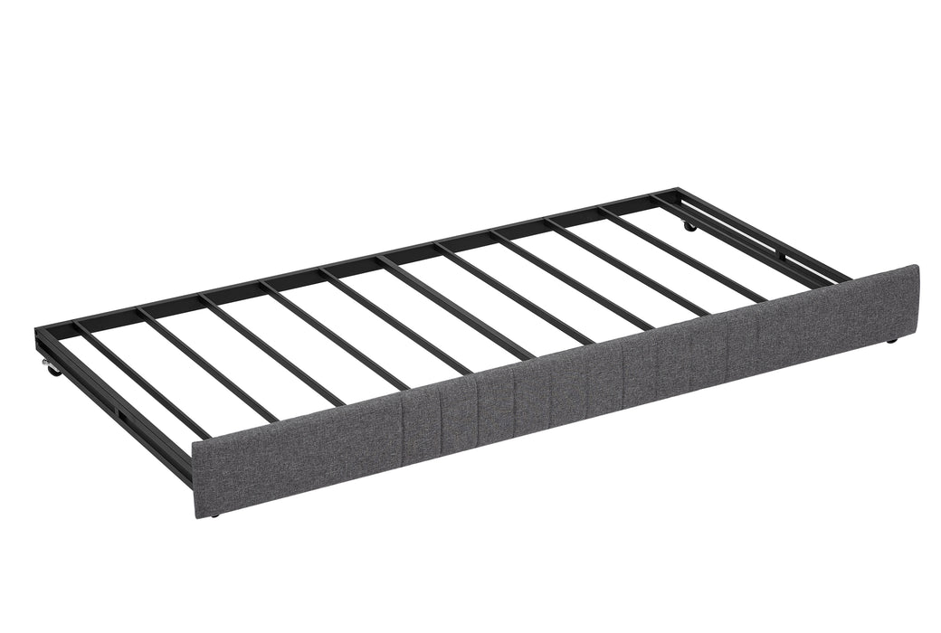 Daybed, sofa bed metal framed with trundle twin size, Grey, 78.4''w x 41''d x 29.8''h. - DTYStore