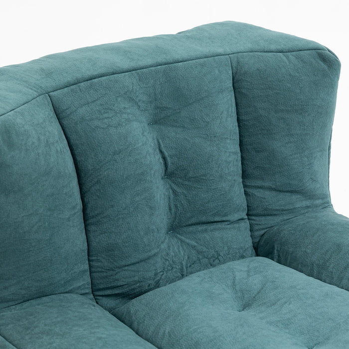 Fluffy bean bag chair, comfortable bean bag for adults and children, super soft lazy sofa chair with memory foam and ottoman, indoor modern focus bean bag chair for living room, bedroom, apartment - DTYStore