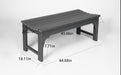 Backless HDPE Adirondack Bench with Wood Texture, Poly Lumber Seat for Patio, Backyard, Balcony, All Weather Resistant with UV Protection, Black - DTYStore