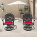 Cast Aluminum Patio Swivel Chair 2PCS With Black Frame and Cushions In Random Colors - DTYStore
