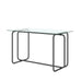 Rectangle Dining Table with Metal Frame, Tempered Glass for Kitchen Room