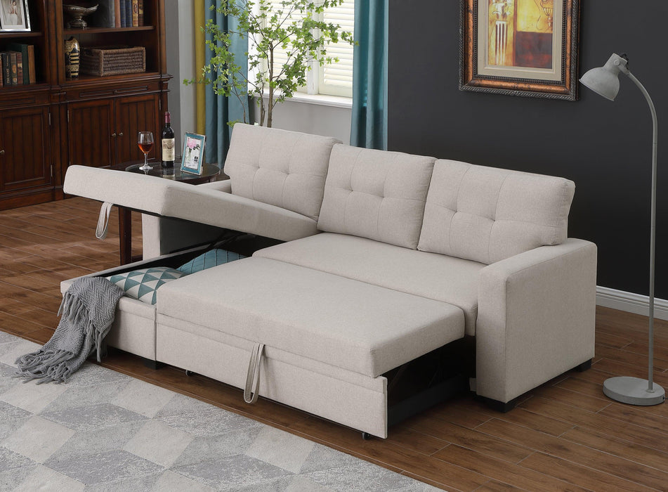 Upholstered Pull Out Sectional Sofa with Chaise for Comfortable Living Spaces