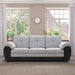 81.9″ Large size Three Seat Sofa,Modern Upholstered,Black leather paired with light gray velvet - DTYStore