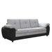 81.9″ Large size Three Seat Sofa,Modern Upholstered,Black leather paired with light gray velvet - DTYStore