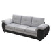 81.9″ Large size Three Seat Sofa,Modern Upholstered,Black leather paired with light gray velvet - DTYStore