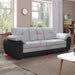 81.9″ Large size Three Seat Sofa,Modern Upholstered,Black leather paired with light gray velvet - DTYStore