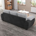 81.9″ Large size Three Seat Sofa,Modern Upholstered,Black leather paired with light gray velvet - DTYStore