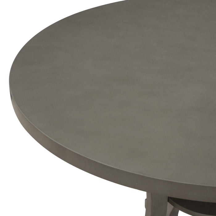 5-Piece Round Dining Table and Chair Set with Special-shaped Legs and Hollow Chair Back