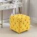 Yellow Modern Velvet Upholstered Ottoman, Exquisite Small End Table, Soft Foot Stool,Dressing Makeup Chair, Comfortable Seat for Living Room, Bedroom, Entrance