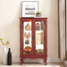 2 Doors Curio Cabinet with Tempered Glass Doors and Mirrored Back Panel, Lighted Display Cabinet for Home and Office