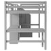 Full Size Loft Bed with L-Shaped Desk and Drawers, Cabinet and Storage Staircase, Gray - DTYStore
