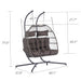 2 Person Outdoor Rattan Hanging Chair Patio Wicker Egg Chair - DTYStore