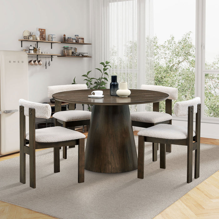 Wooden Dining Chairs Set of 2, Modern Boucle Upholstered Kitchen Side Chairs,Mid Century Modern Kitchen Chairs with Open Back Farmhouse Wooden Side Chairs for Dining Room,Living Room,Restaurant - DTYStore