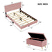 2 Pieces Bedroom Sets Queen Size Upholstered Bed Frame with Modern Corduroy Storage Ottoman