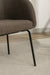 039-Set of 1 Boucle Fabric Dining Chair With Black Metal Legs,Dark Brown - DTYStore