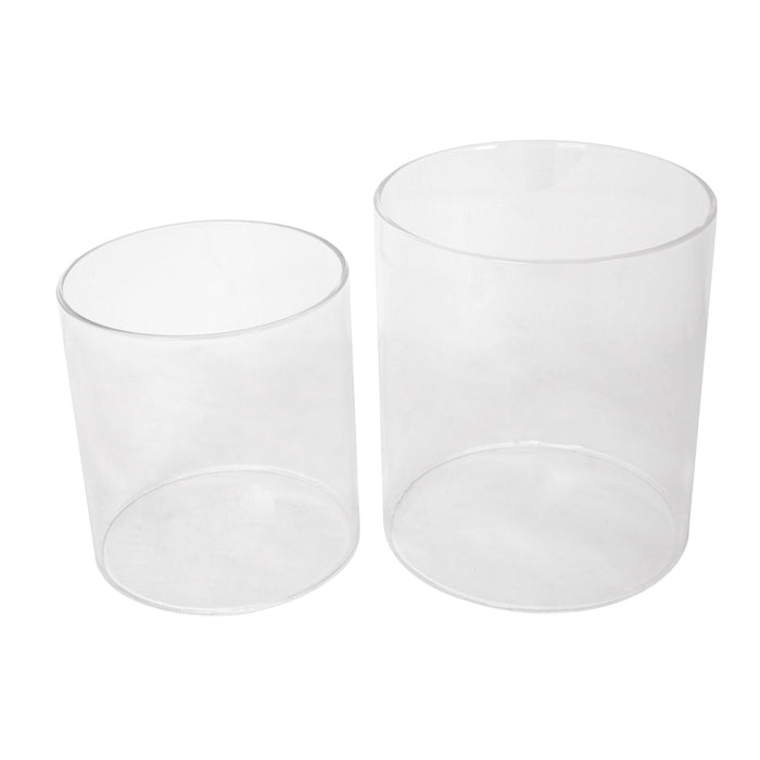 Lantern Column, Set of 2, Decorative Column for Garden in Industrial Design, Lantern for Outdoor and Indoor, Lantern Including Candles, Oriental, 37 1/2+ 29 1/2 in - DTYStore