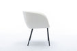 039-Set of 1 Boucle Fabric Dining Chair With Black Metal Legs,Ivory - DTYStore