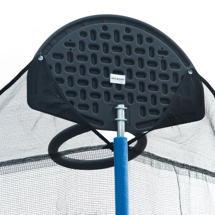 14FT Trampoline for Adults & Kids with Basketball Hoop, Outdoor Trampolines w/Ladder and Safety Enclosure Net for Kids and Adults,Double-side Color cover - DTYStore