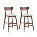 Wooden Bar Chairs Set of 2, Modern Soft Upholstered Kitchen Island Chairs, Counter Height Stool with Backrest,Wooden Frame Chairs with Footrest for Pub,Living Room,Restaurant,Walnut - DTYStore